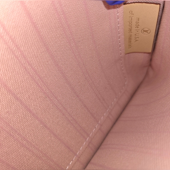 Authentic Louis Vuitton Damier Azur Neverfull GM NM Rose Ballerina Pochette - Picture 4 of 14